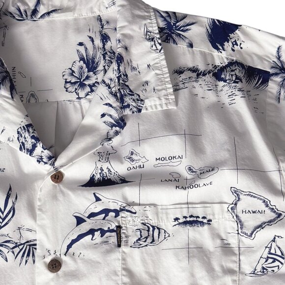 Palmwave Vintage Hawaiian Shirt ~ Island Print~ Luau Beach Party Aloha MENS 2XL - Picture 3 of 6